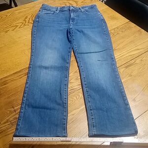 NYDJ Jeans Womens 8 BLUE MARILYN STRAIGHT Denim Preowned Used
